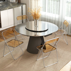 4 Pack Acrylic Foldable Chairs, Transparent Folding Chairs for Living Room, Home Office, Party, Clear – view 14