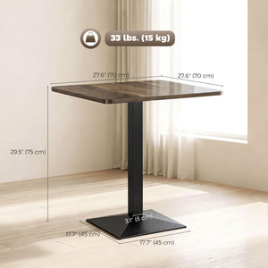 28" Square Dining Table, Modern Dining Room Table with Steel Base, Space Saving Small Kitchen Table – view 9