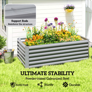 6' x 3' x 2' Raised Garden Bed, Galvanized Planter Box for Growing Flowers, Herbs and Vegetables, Brown – view 25