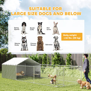 Galvanized Steel Dog Kennel Outdoor with Waterproof & UV-Resistant Cover for Large Dogs, 13.1' x 7.5' x 7.5' – view 13