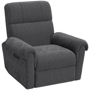 Power Recliner Chair, Fabric Upholstered Recliner Chair with USB Ports, Swivel and Rocking Function – view 8
