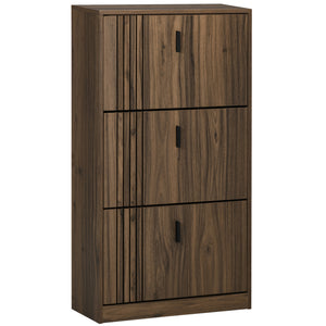 Shoe Storage Cabinet Organizer for 18 Pairs of Shoes with 3 Flip Drawers and Adjustable Shelves, Oak – view 8