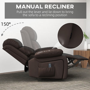 PU Leather Reclining Chair with Vibration Massage Recliner, Swivel Base, Rocking Function, Remote Control – view 4