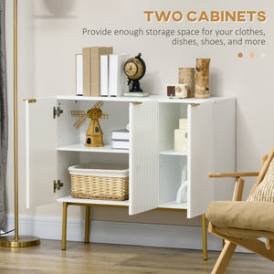 Modern Storage Cabinet Sideboard Buffet Cabinet with Gold Legs for Living Room Dining Room Hallway Black – view 18