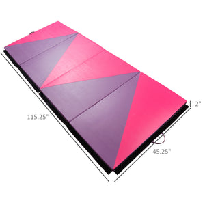 Soozier 4'x10'x2" Folding Gymnastics Tumbling Mat, Exercise Mat with Carrying Handles for Yoga, MMA, Martial Arts