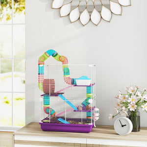 5 Tiers Hamster Cage Portable with Exercise Wheels Play Tube Water Bottle Dishes House Ladder for Gerbils – view 35