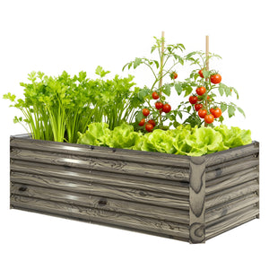 6' x 3' x 2' Raised Garden Bed, Galvanized Planter Box for Growing Flowers, Herbs and Vegetables, Brown – view 29