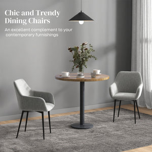Dining Chairs Set of 2, Velvet-look Fabric Upholstered Kitchen Chairs with Backrest – view 10