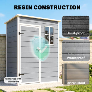 5 x 3FT Garden Shed with Floor, Outdoor Storage Shed with Lockable Door, Window and Vent for Backyard – view 10
