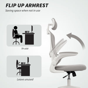 Ergonomic Mesh Office Chair, High Back Desk Chair with Rotatable Headrest, Flip-Up Armrests – view 13