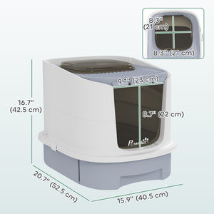 Enclosed Cat Litter Box with Lid, Scoop, Top Entry, Deodorization Bags, Drawer Type Cat Litter Tray – view 9