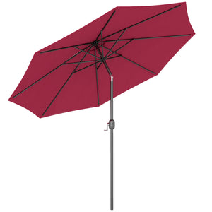 10' x 8' Round Market Umbrella, Patio Umbrella with Crank Handle and Tilt, Outdoor Parasol for Garden, Blue – view 50