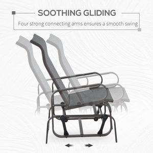 Patio Glider with Breathable Mesh Fabric, Outdoor Glider Chair, Garden Rocking Gliding Seat for Patio – view 6