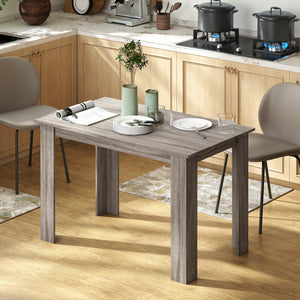 47" Kitchen Table for 4-6 People, Dining Table with Wood Effect for Dining Room, Black