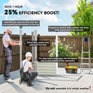 6 x 4FT Galvanized Garden Storage Shed, Metal Outdoor Shed with Double Doors and 2 Vents, Grey – view 17