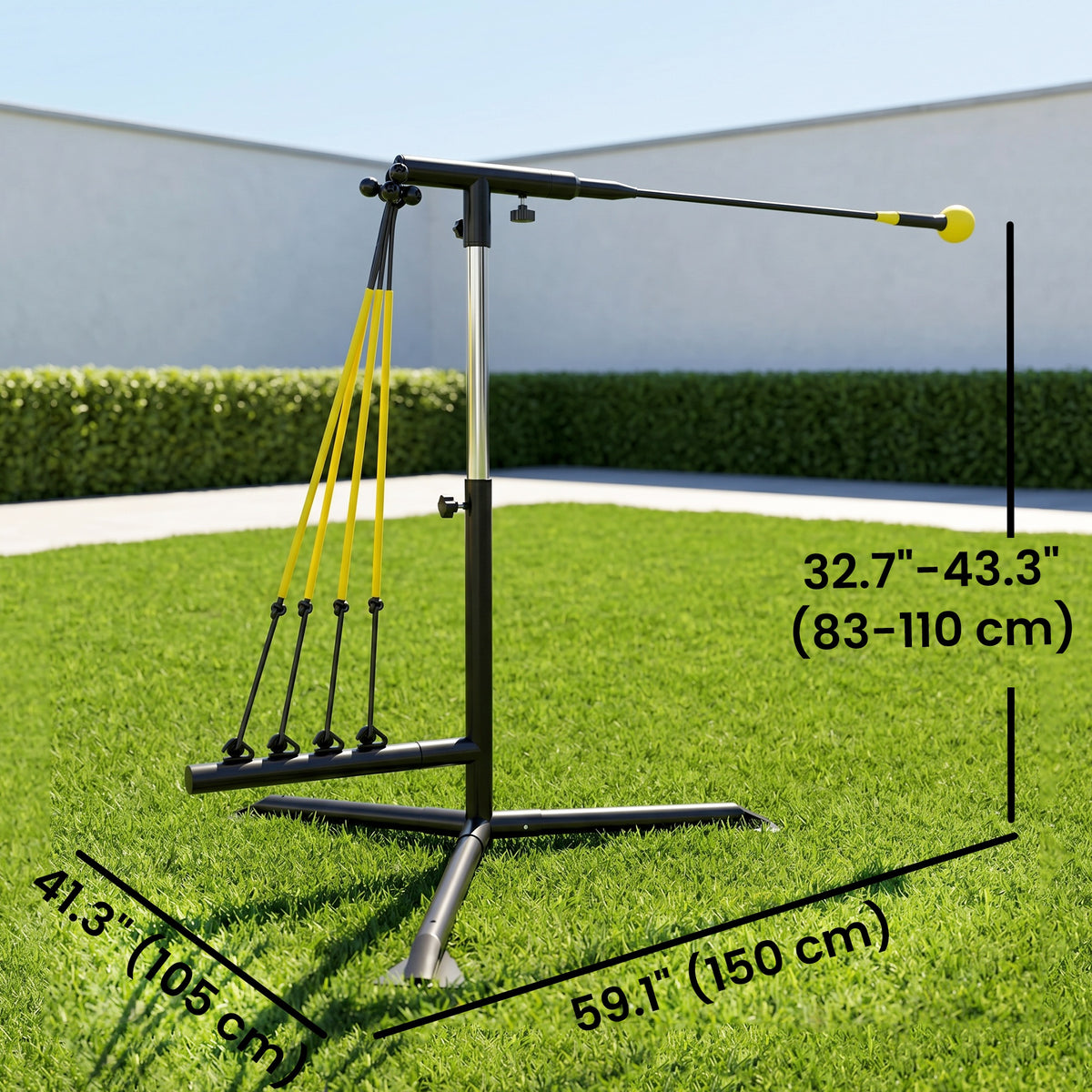 Soozier Baseball Hitting Trainer with 4 Power Bands, 32.7"-43.3" Adjustable Batting Practice Equipment with Stakes, Carry Bag