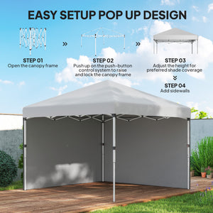 10' x 10' Pop Up Canopy with Sidewalls, Roller Bag, Height Adjustable Instant Tent for Outdoor, Garden – view 25