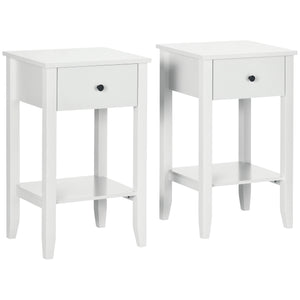 Side Table Set of 2, End Tables with Drawer and Bottom Shelf, 2-tier Nightstand for Bedroom, Living Room – view 8