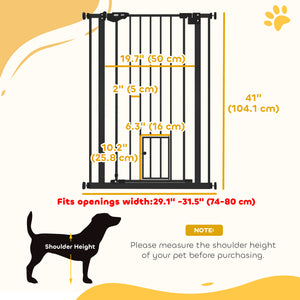 41" Easy Open Indoor Dog Gates for Doorways, House, Stair - Black – view 2