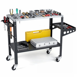 Welding Table 36x18 inches with Lockable Wheels and 144 Fixture Holes and Tool Slots view 4