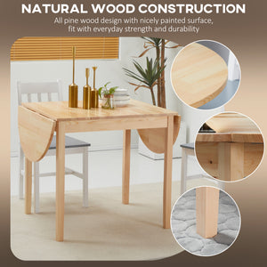 Solid Wood Kitchen Table, Drop Leaf Tables for Small Spaces, Folding Dining Table, Black – view 20