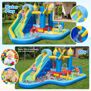Windmill-themed Inflatable Water Slide Park with Jumping Area and Blower view 5