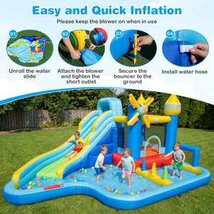 Windmill-themed Inflatable Water Slide Park with Jumping Area and Blower view 9