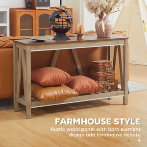 52" Console Table, Farmhouse Narrow Entryway Table with Storage Shelf – view 4