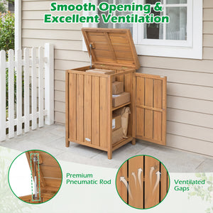 Wood Package Delivery Box with Openable Lid and Removable Shelf for Garden view 9