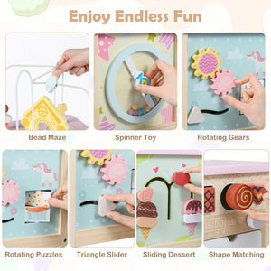 Wooden Activity Cube with Montessori Sensory Toys for 18+ Months Toddlers view 7