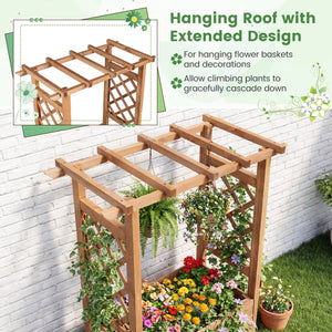 Wooden Raised Garden Bed Elevated Planter Box with Hanging Roof-Orange view 9