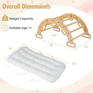 Wooden Rocking Climbing Arch with Cushion Montessori Kids Climber Rocker view 5