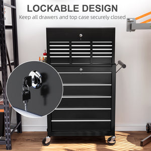 14 Drawer Rolling Tool Chest, Lockable Tool Storage Cabinet with Detachable Top Toolbox, Protective Liner – view 5