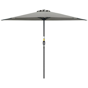 9ft Half Patio Umbrella Round Balcony Umbrella Waterproof Window Sun Shade w/ 5 Ribs Beige