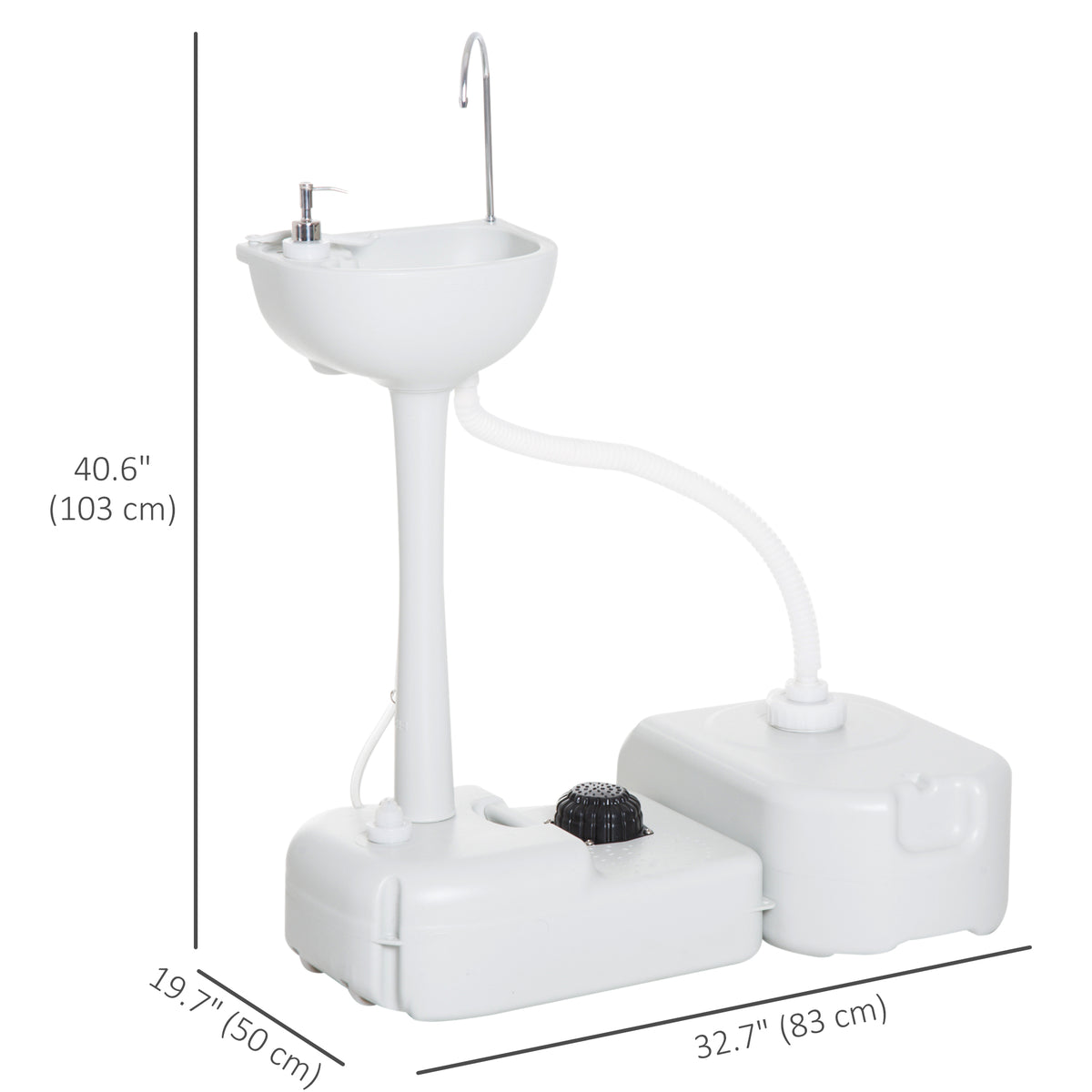 Portable Camping Sink — Hand Wash Station Basin with Recovery Tank, Soap Dispenser and Towel Holder