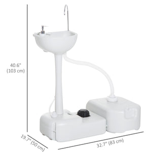 Portable Camping Sink — Hand Wash Station Basin with Recovery Tank, Soap Dispenser and Towel Holder