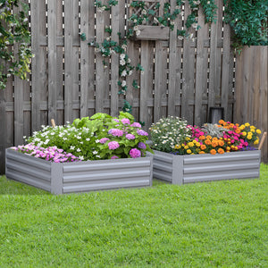 39" x 39" x 12" Set of 2 Raised Garden Bed, Elevated Planter Box with Galvanized Steel Frame for Growing – view 13