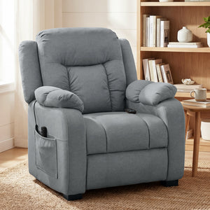 Massage Recliner Chair with Quiet Brushless Motor Pet-Friendly Fabric Power Recliner with 2 Memory – view 21