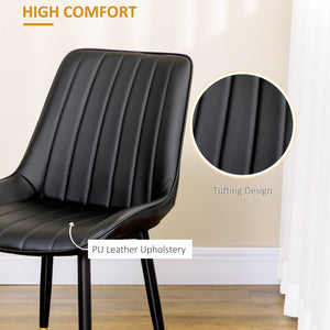 Dining Chairs Set of 2, Modern Kitchen Chair with PU Leather Upholstery and Steel Legs for Living Room – view 4