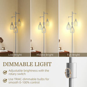 Industrial Floor Lamp with 3 Hanging Wire Lampshades, Dimmable Standing Lamp for Living Room, Bedroom – view 17