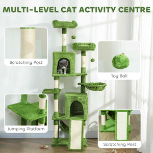 Cat Tree, 70" Multi-Level Cat Tower with 2 Condos, 2 Perches, Hammock, Toy Balls – view 10