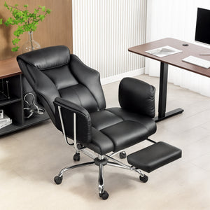Reclining Office Chair, Overstuffed Executive Desk Chair with High Back, PU Leather, Footrest – view 7