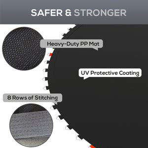 Soozier Trampoline Replacement Mat, Fits 14' Trampoline w/ 80 V-Hooks & 5.5" Springs (Spring & Frame not Included)