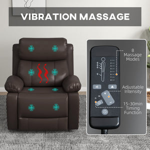 PU Leather Reclining Chair with Vibration Massage Recliner, Swivel Base, Rocking Function, Remote Control – view 3