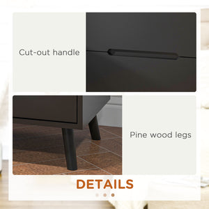 Nightstand, Bedside Table with 2 Drawers, Modern Side End Table with Solid Wood Legs for Bedroom, White – view 12