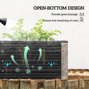 6' x 1.5' x 1.3' Galvanized Raised Garden Bed, Elevated Large Metal Planter Box w/ Install Gloves for – view 4