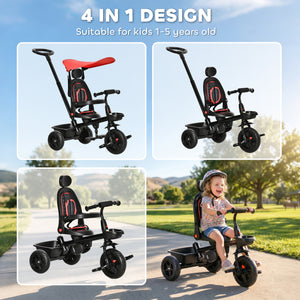 Kids Tricycle 5 In 1 Trike with Reversible Angle Adjustable Seat Removable Handle Canopy Handrail Belt – view 5