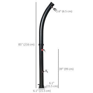 Solar Outdoor Shower, 5.3-Gallon Garden Shower with Adjustable Water Temperature up to 140°F, Black