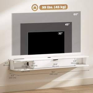47" Floating TV Stand for TVs up to 50 Inch, Wall Mounted Media Console with Flip Drawer and 2 Open – view 16