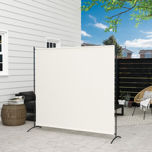 Single Panel Room Divider, UV30+ Privacy Screen, Indoor Outdoor Privacy Panel with Stable Base, Beige – view 6